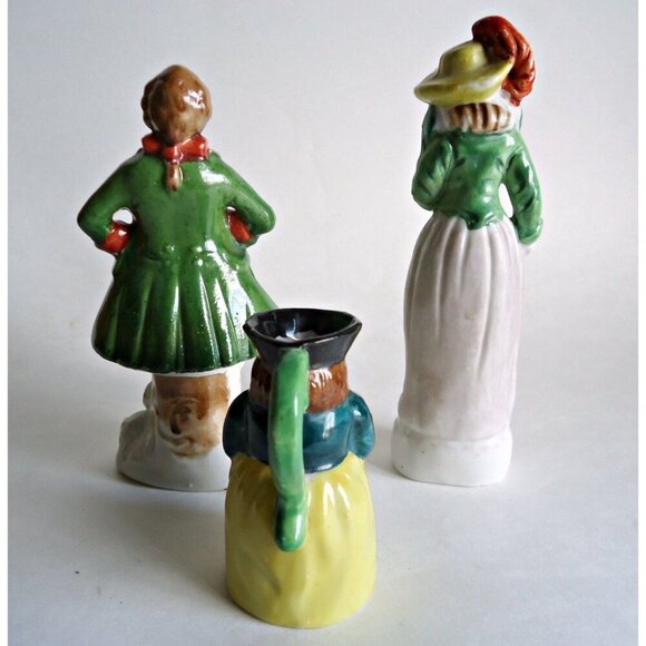 3 Occupied Japan Figuines Victorian Couples and Miniature Renaissance Woman Toby - Picture 2 of 5